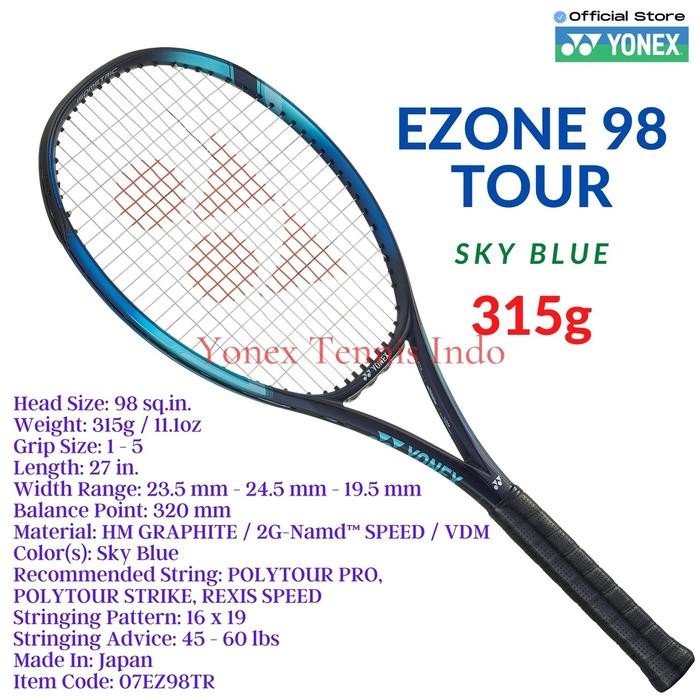 Yonex EZONE 98 TOUR 315g Sky blue - racket tennis