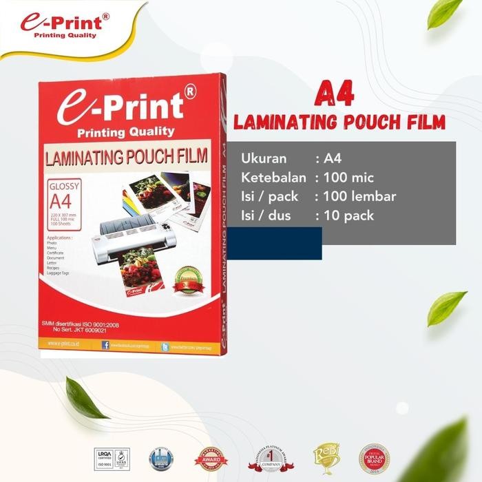 

DKF9 Laminating Pouch E-Print A4