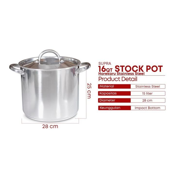 Supra Panci Horekaru Full Stainless Double Bottom Impact