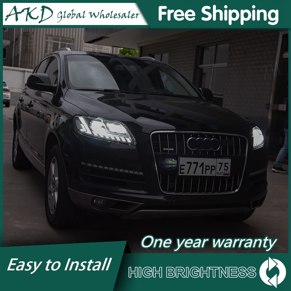 Car For AUDI Q7 2006-2015 Headlights DRL Hella LED Bi Xenon Bulb Fog