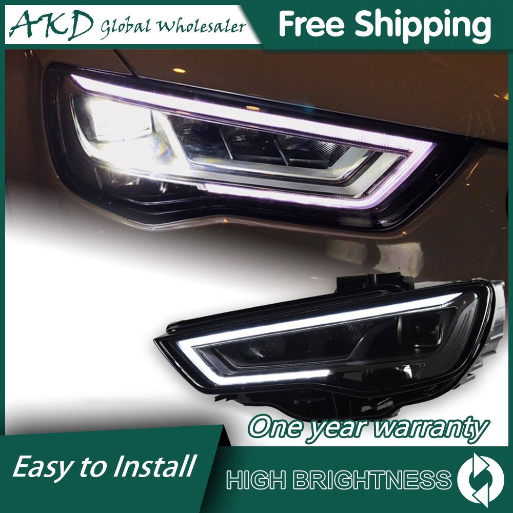 Car For AUDI A3 2013-2016 Headlights DRL Hella LED Bi Xenon Bulb Fog
