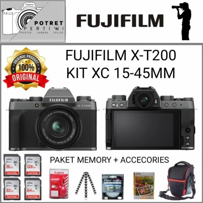 4JLF Fujifilm X-T200 Kit 15-45Mm / Kamera Mirrorless Fujifilm X-T200 Kit