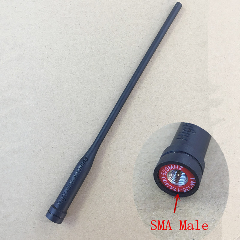 honghuismart High Gain long antenna SMA Male UHF VHF Dual Band