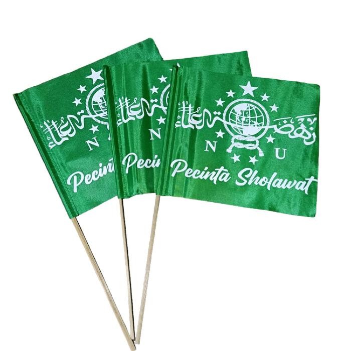 ORIGINAL GROSIR BENDERA NU, MUSLIMAT, FATAYAT, ANSOR, MUHAMMADIYAH, INDONESIA MINI 20 PCS / BENDERA