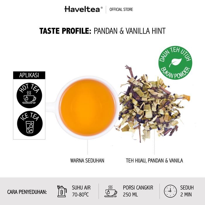 

8SXE Pandanussa Big Tin Haveltea Teh Hijau Pandan Teh Premium