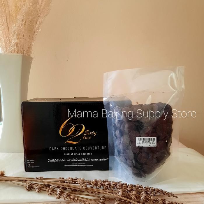 

Ready Tulip Couverture Dark Chocolate Cokelat Mudah Leleh 62% 250 Gr Repack