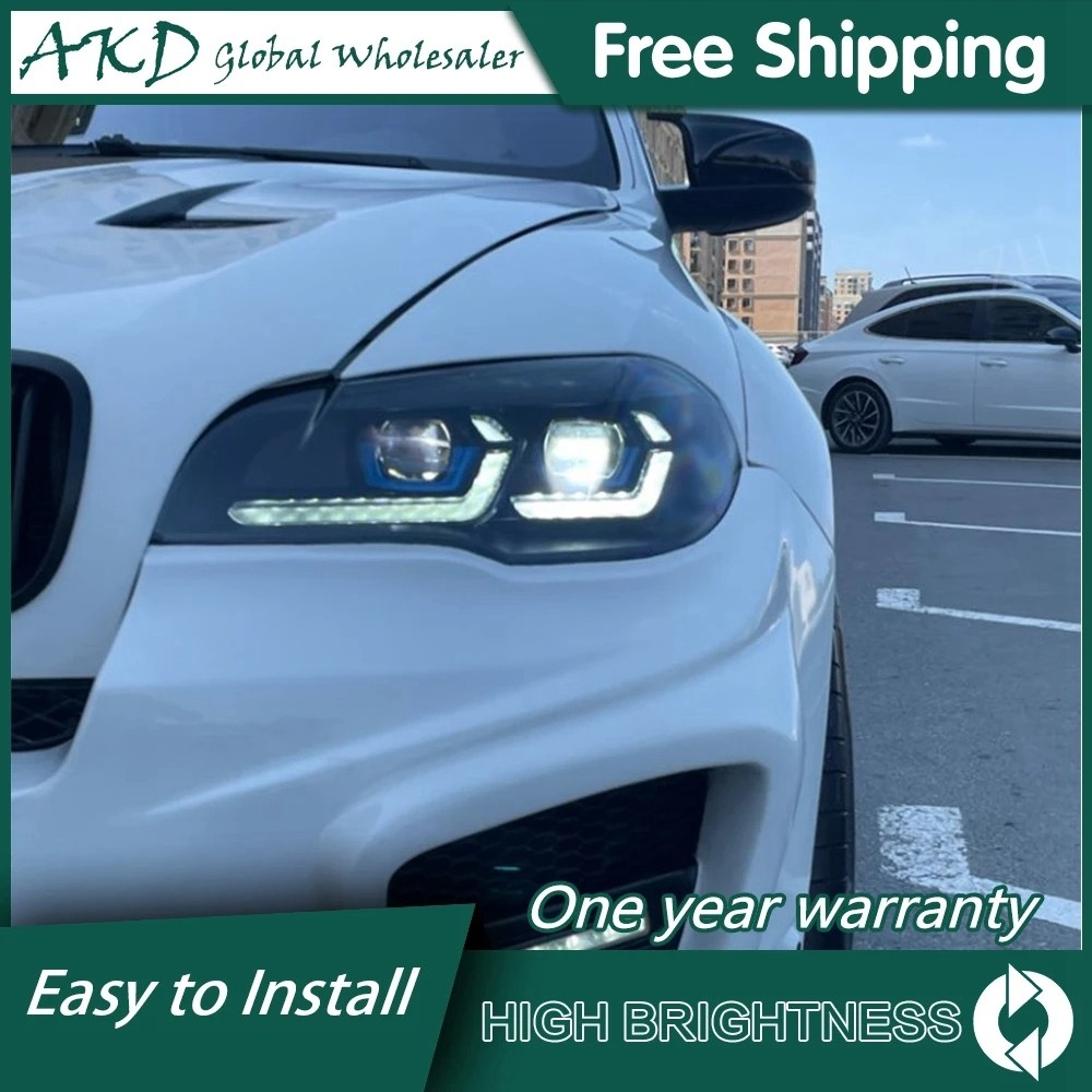 Car For BMW X5 E70 2007-2013 Headlights DRL Hella LED Bi Xenon Bulb