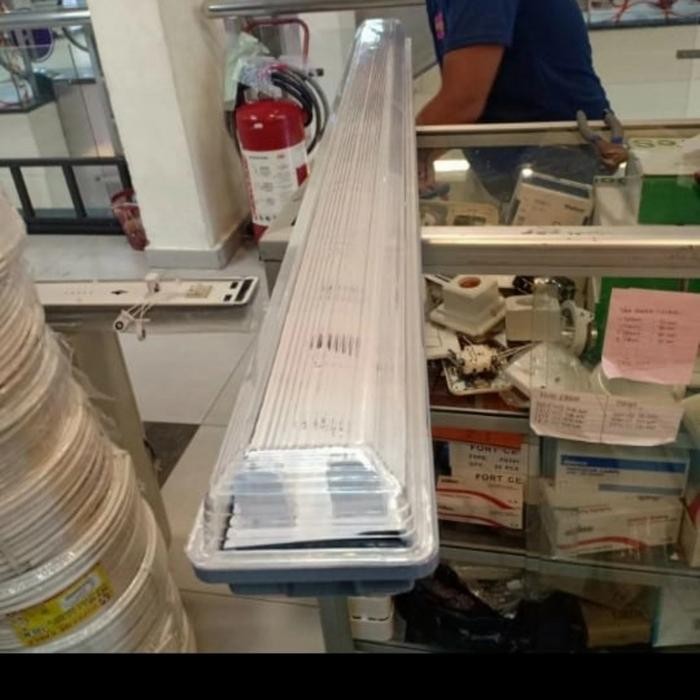 Bagus Kap Lampu Tl Water Proof 2X36 Watt + Lampu Led Philips Siap Pakai