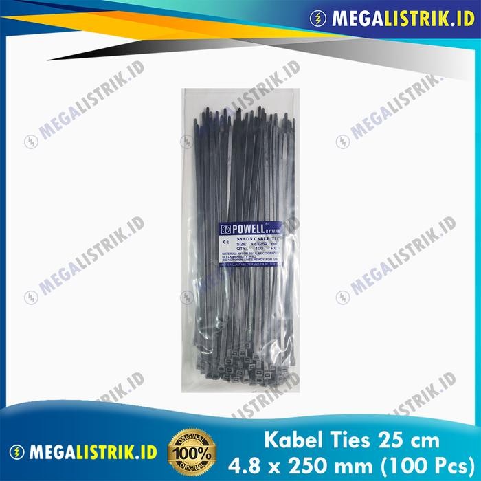 

Terbaru Powell Kabel Ties 25 CM Hitam (100 Pcs) / Cable Tie 4.8 x 250 MM Black Low Price