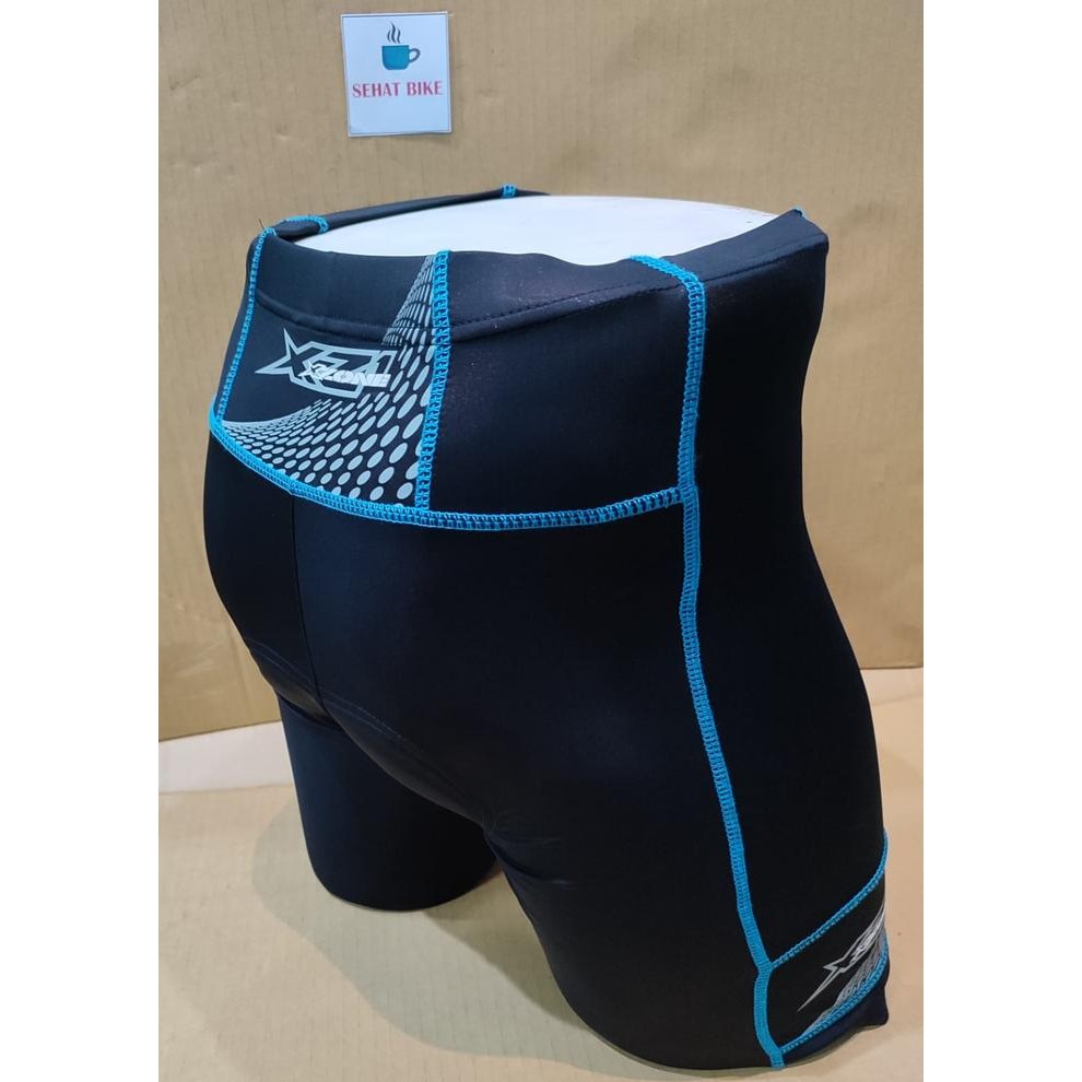 Celana Sepeda Short Mars Xzone Black Blue Original