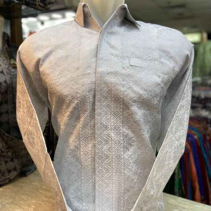 KEMEJA SONGKET PALEMBANG ( full puring )-KEMEJA PRIA SONGKET PALEMBANG-KEMEJA SONGKET-KEMEJA