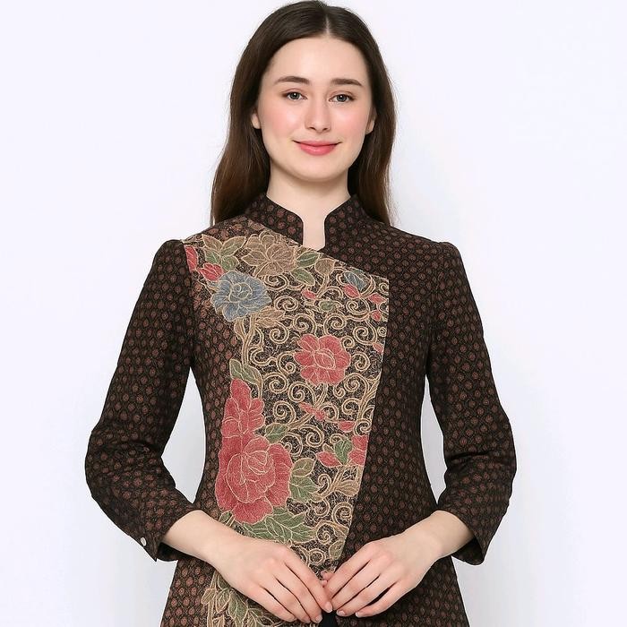 Batik Solo Trendy - Blouse Renata Batik / Tunik Batik Lapis furing kain halus / Baju kerja wanita