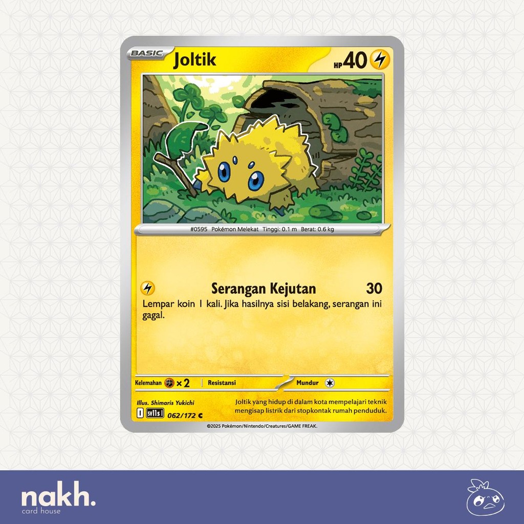 Kartu Pokemon TCG Indonesia Hitam & Putih sv11s 062/172 Joltik