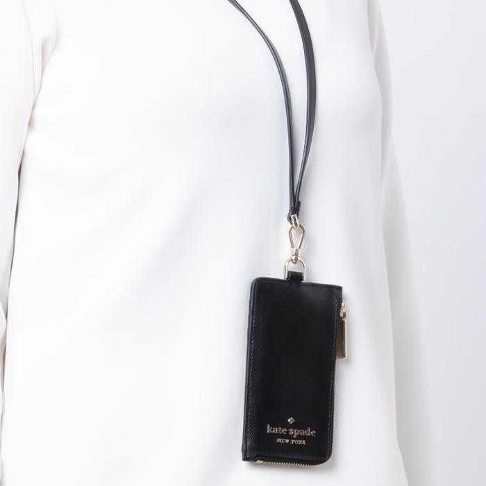 

Id Card Kate Spade KS Staci Card Case Lanyard Black 100% Original