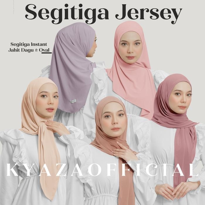 SURCA Kyaza - Hijab Instan Segitiga Jersey Premium Grade A Jilbab Segitiga Instan Jersey