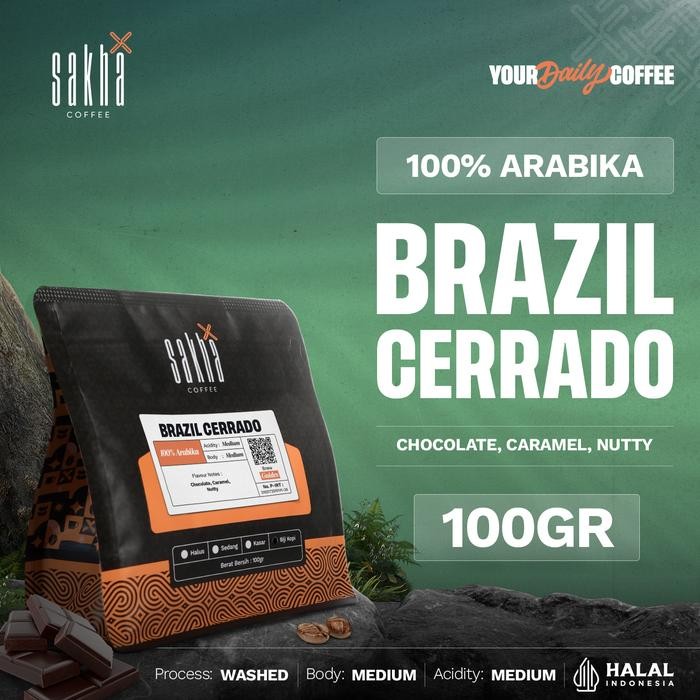 

Terlaris - Kopi Arabika Brazil Cerrado Arabica Coffee Beans 100G Coffe