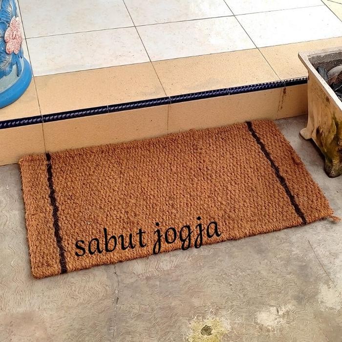 PREMIUM Keset sabut kelapa 90x45 cm - keset ijuk anti ular - keset anyaman sabut kelapa Hitam Tali