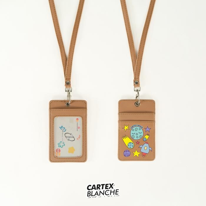 

Cartexblanche Space Lanyard Card Holder Unisex Name Tag Premium Pria & Wanita
