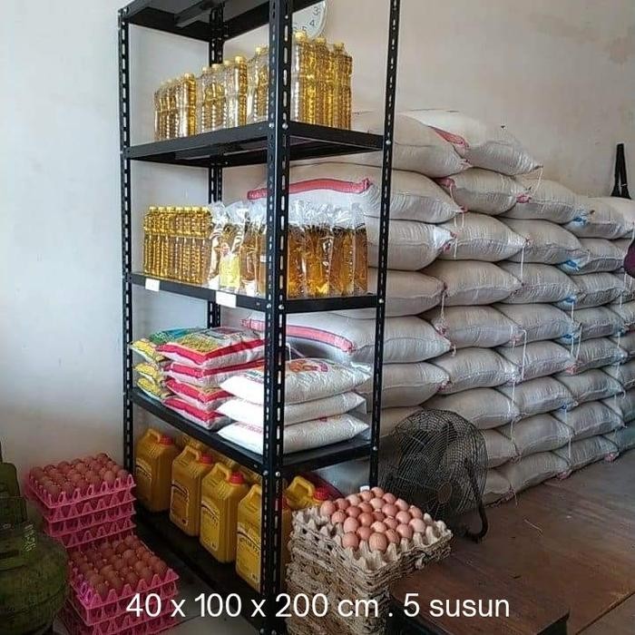Rak Besi 5 Susun 40 X 100 X 200 Cm Rak Gudang Sea