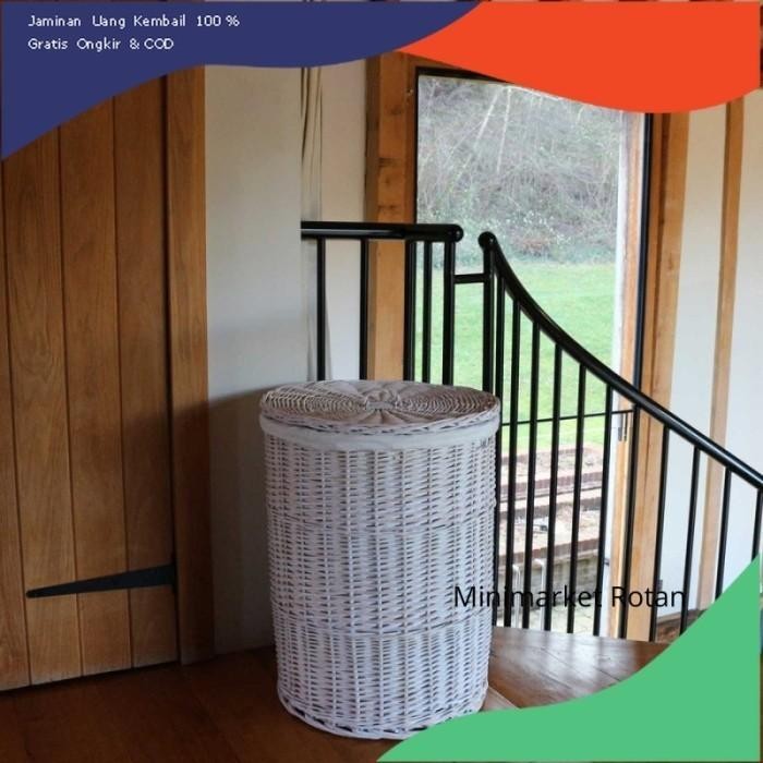 PREMIUM Keranjang Laundry Rotan Anyaman Untuk Pakaian Kotor Tempat Cucian