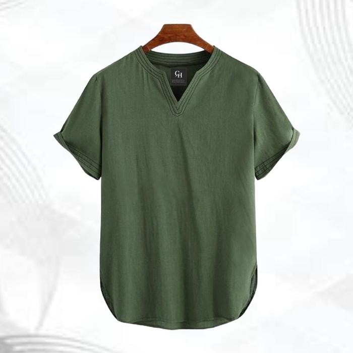 (Expert) Premium Koko Pria Dewasa Adam Tanpa Kerah Lengan Pendek Polos Ukuran