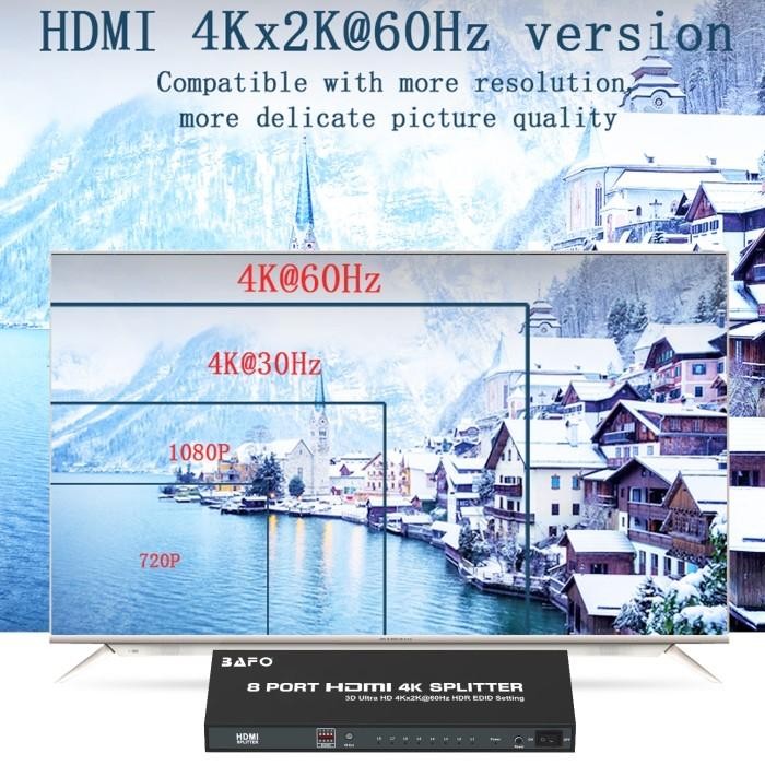 Termurah Hdmi Splitter/Splitter Hdmi 8 Port 4K Bafo Bf-136 Termurah