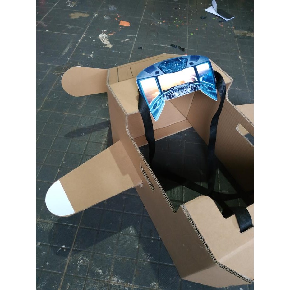 (Allthebest) Kostum pesawat kardus untuk sepeda hias / mainan kardus / pentas seni dan pawai /