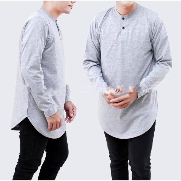 (Expert) 3S-Tshirt - Kaos Kurta Lengan Panjang Kaos Lengan Panjang Kaos Kurta Koko Pakistan Baju