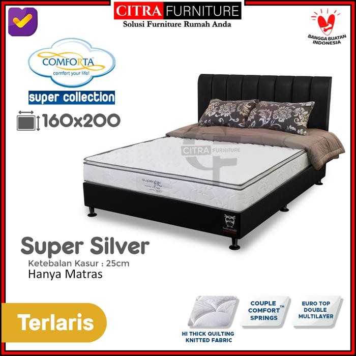 2E7A Comforta Spring Bed Super Fit Silver 160X200- Hanya Matras Springbed