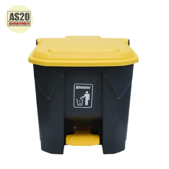 PREMIUM Tempat Sampah Outdoor Krisbow 30 Liter Pedal - Abu-abu