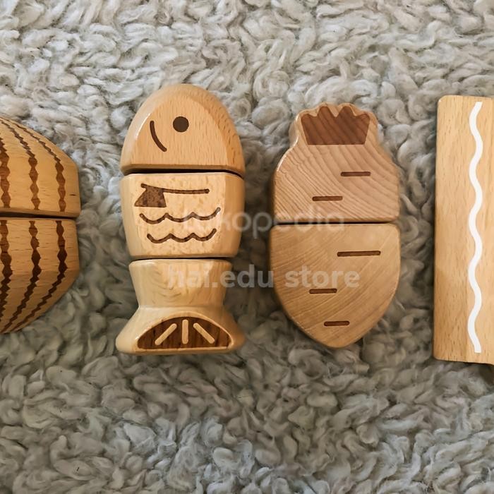 (Allthebest) buah potong kayu/mainan edukasi/shimajiro