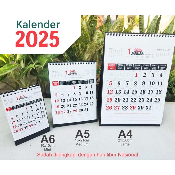 

ASLI Kalender Meja 2025, Ukuran A6 A5 A4, kalender kerja 2025, kalender jawa 2025, Kalender Cina