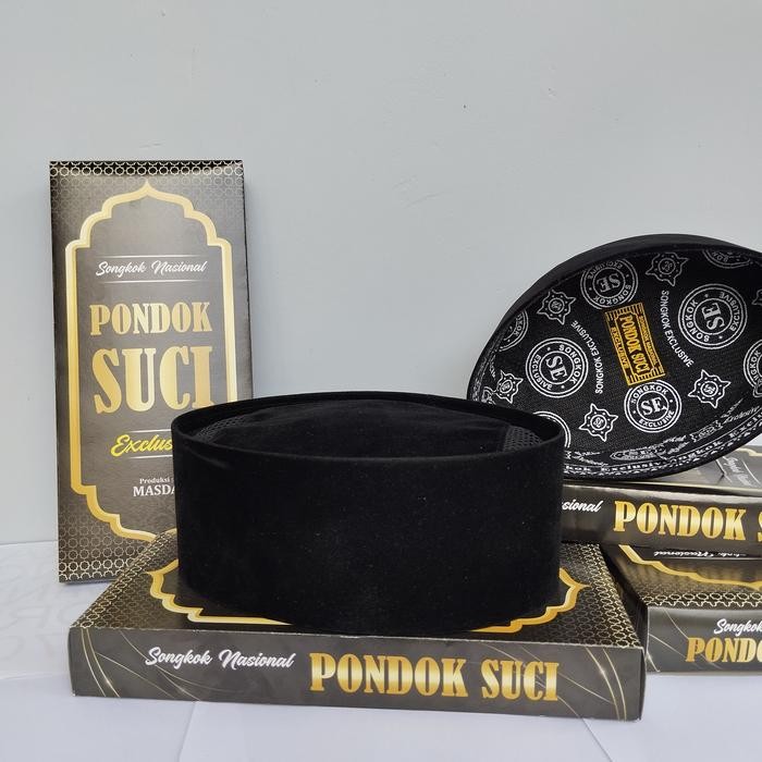 (Expert) PONDOK SUCI peci polos hitam AC tinggi 9 dewasa murah Kain Muslim