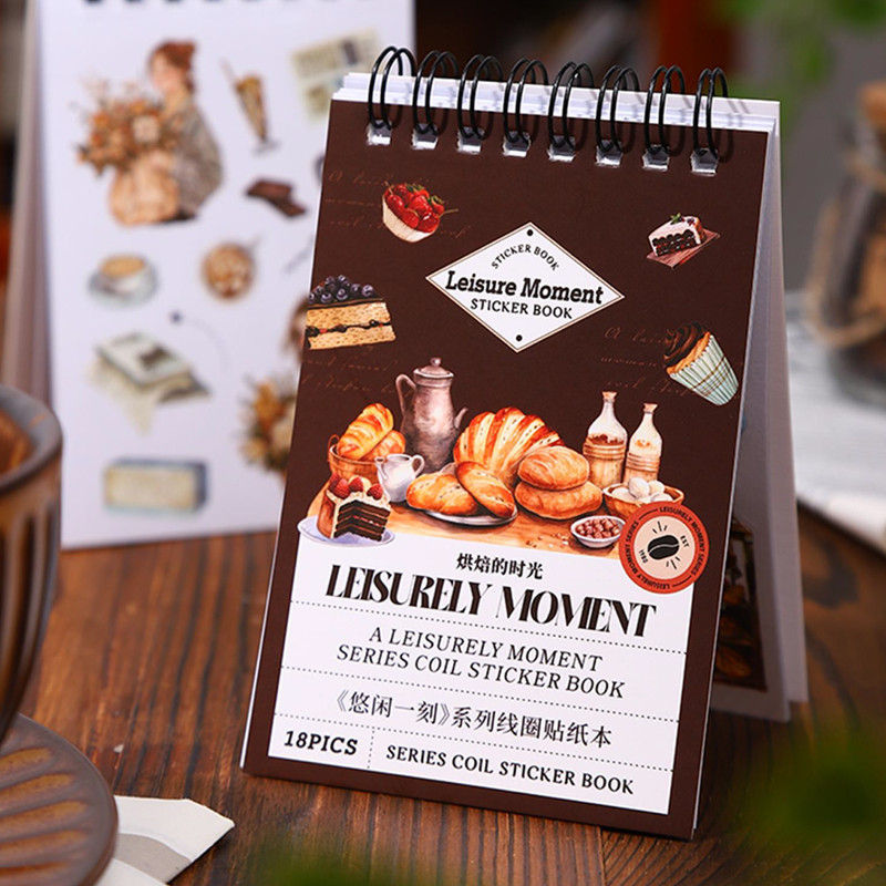 

54Pcs/bag Leisurely Moment Series Coil Sticker Book Children's Stationery Stickers DIY