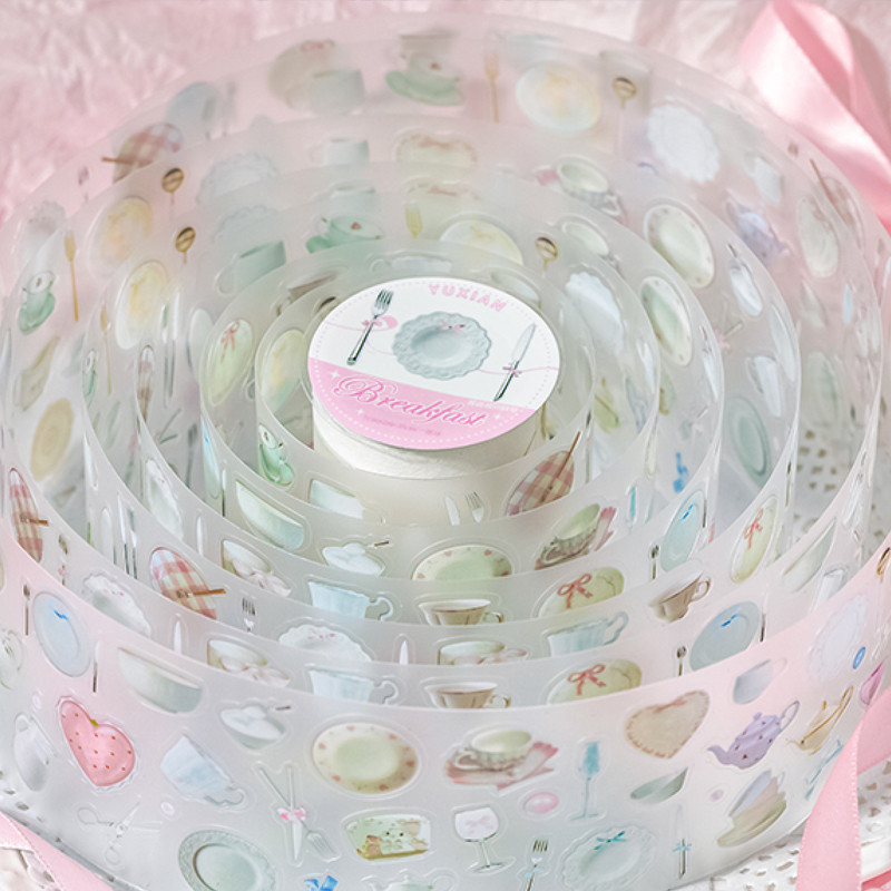 

4Style 1Roll/bag Ballet Story Matte PET Die Cut Tape DIY Handbook Scrapbook Photo Frame