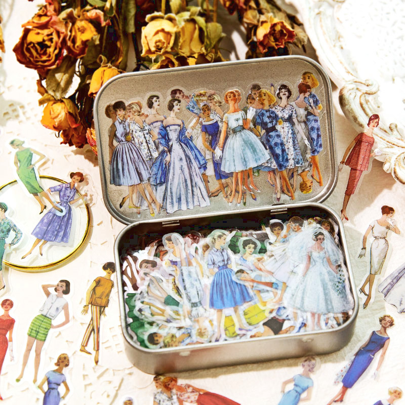 

Mr.Paper 400/800Pcs/Box Modern Girl Vintage Stickers Rich Patterns PET Handbook DIY Decoration