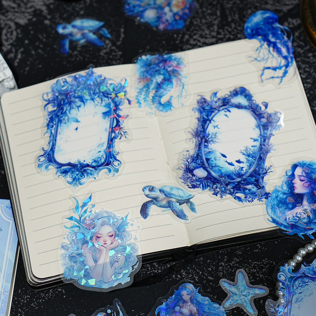 

6Style 30Pcs/bag Shell Light Foil Stamping Sticker Pack DIY Scrapbook Handbook Phone Case