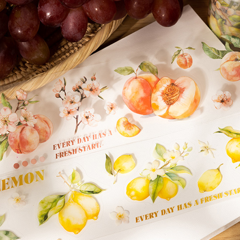 

6Style 1Roll/bag Fruit Theme Die Cut Tape DIY Handbook Scrapbook Photo Frame Envelope