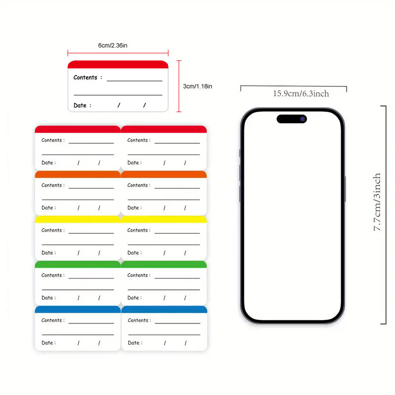 

100/400 Pieces Colorful Refrigerator Labels Food Storage Labels Stickers for Food Containers