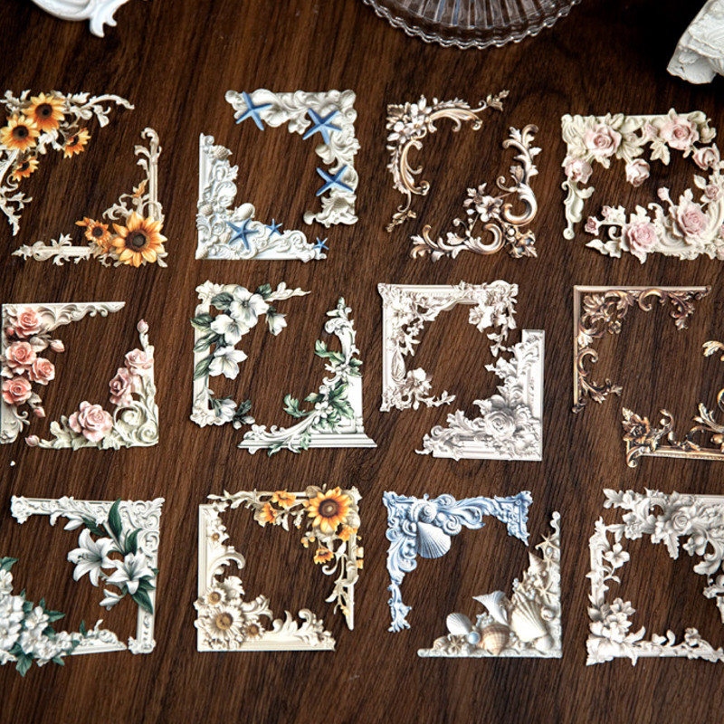 

6Style 20Pcs/bag Romantic Corner Collection Vintage Border Sticker Pack DIY Handbook