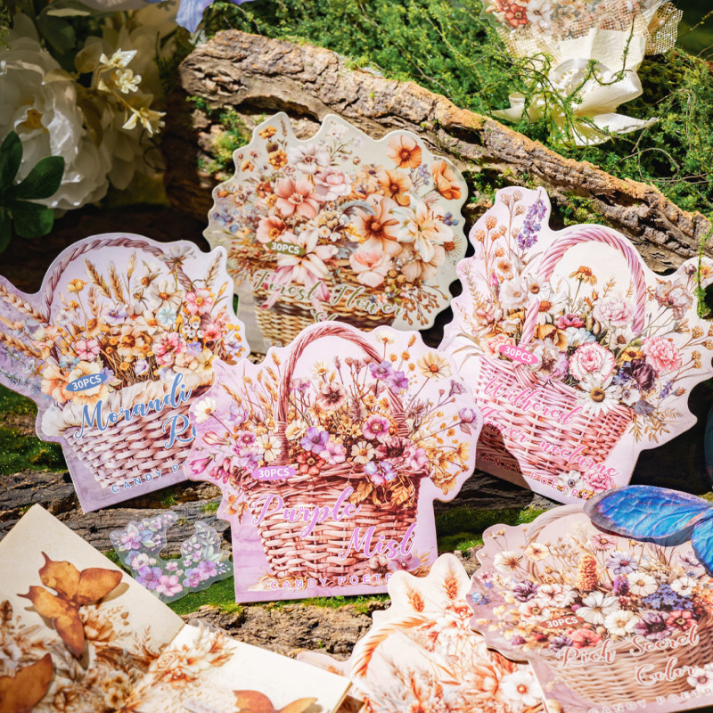 

90Pcs/bag Forest Box Series White Ink Stickers Stationery Stickers Handbook Material