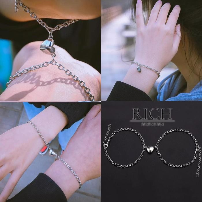 GR11 Gelang Couple Pria Wanita Magnet Rantai Love Happy Brecelet Fashion