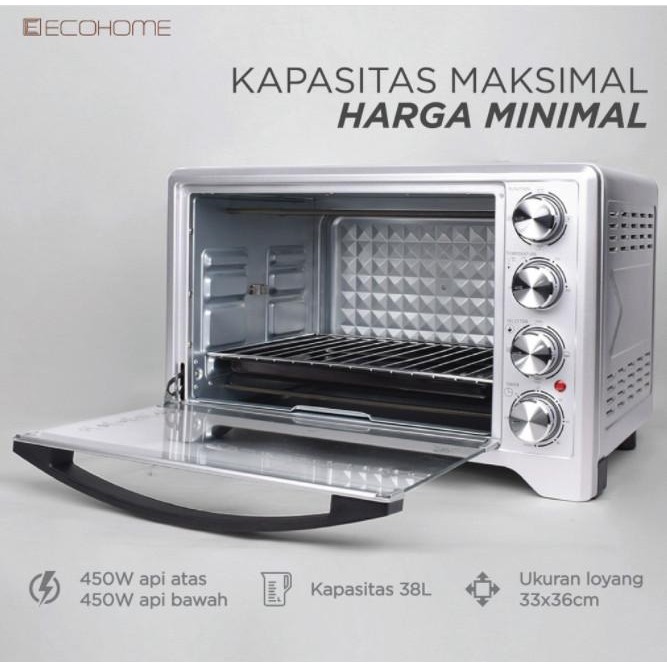 [Packing Kayu] Ecohome Oven Listrik Electric Oven 38 L EOP 888
