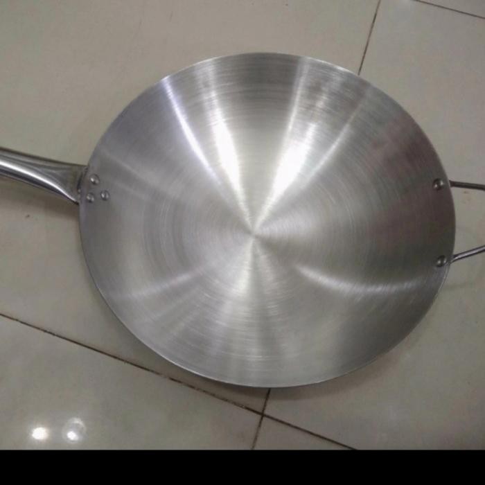 Murah Wajan Gagang Stenlestl 36Cm Anti Lengket,Kuwali Nasi Goreng Stenlis Termurah