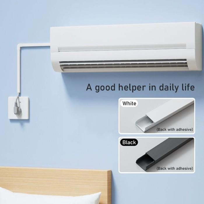 (Allthebest) Kabel Duct Kabel Dak Cable Ducting Penutup Pelindung Kabel Tempel Dinding Lantai PVC