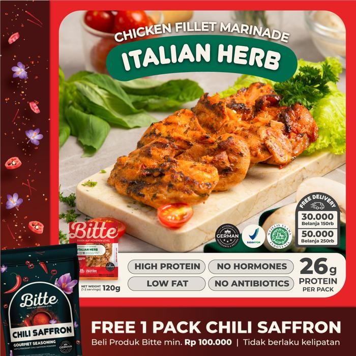 

4ZMI Italian Herb Chicken Fillet Marinade 120G - Bitte Food / Ayam Filet Marinasi Healthy