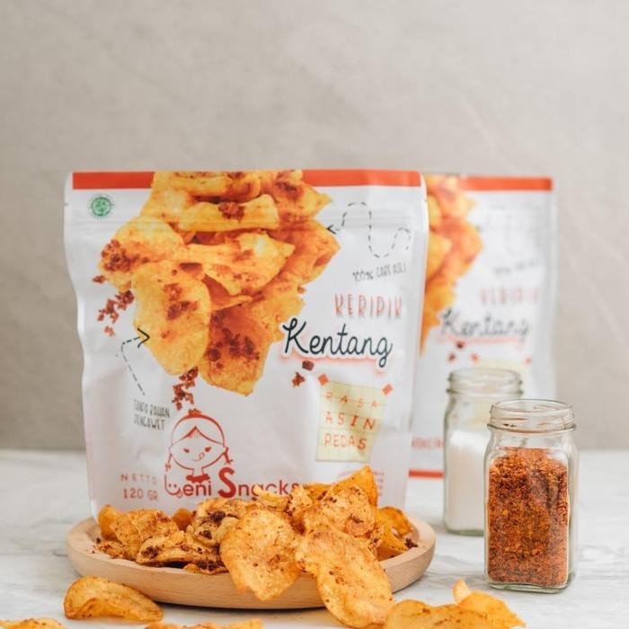 

4ZMI Leni Snacks Keripik Kentang Asin Pedas