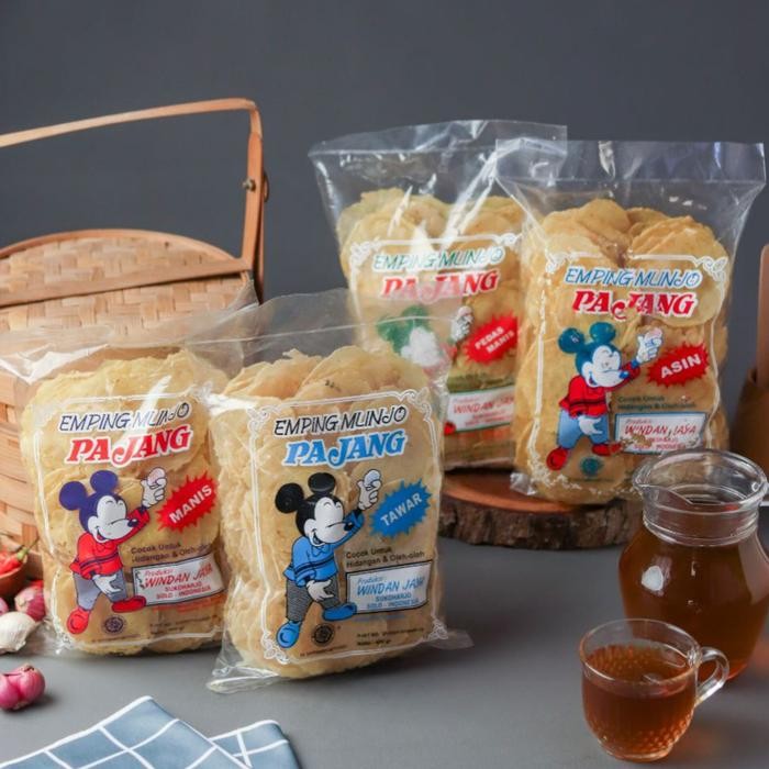 

4ZMI Emping Mentah 400 Gram Super Enak Rasa Manis, Pedas, & Original