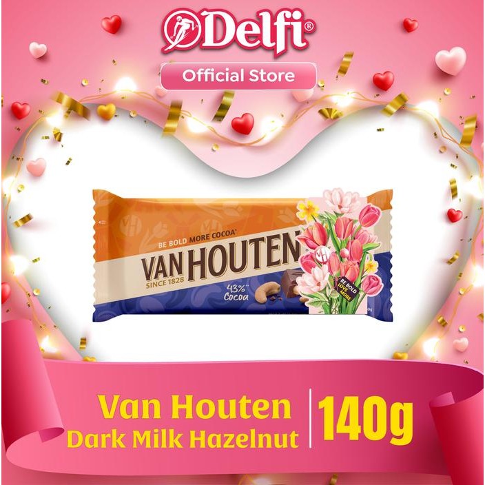 

4ZMI Cokelat Van Houten Dark Milk Cashew 140 G Valentine'S Day