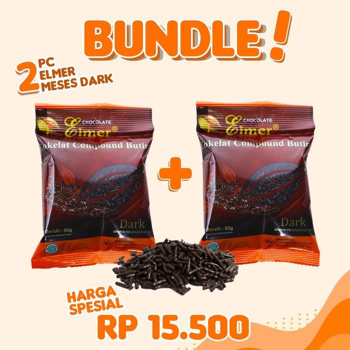 

4ZMI Elmer Mesis Dark Chocolate 90 Gr X 2 Pcs Meses Coklat Untuk Snacks, Baking, Cemilan